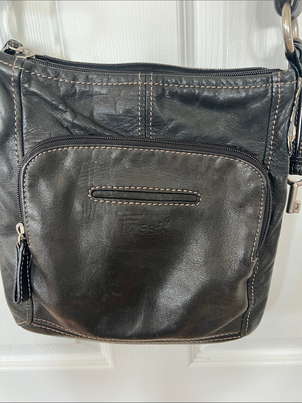 Fossil Black Leather Crossbody Bag - Picture 3 of 12